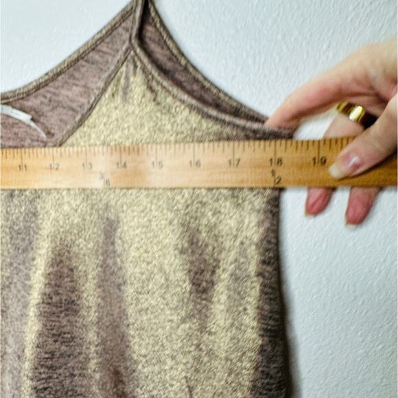 Kimchi Blue Gold Bronze Metallic Round Neck Flowy Tank Top S - Picture 14 of 15